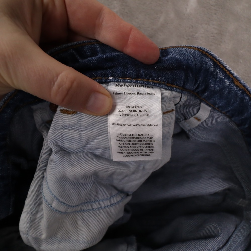 Reformation Palmer Lived-In Baggy Jeans Women's 28 Blue High Rise Medium Wash - Picture 9 of 11